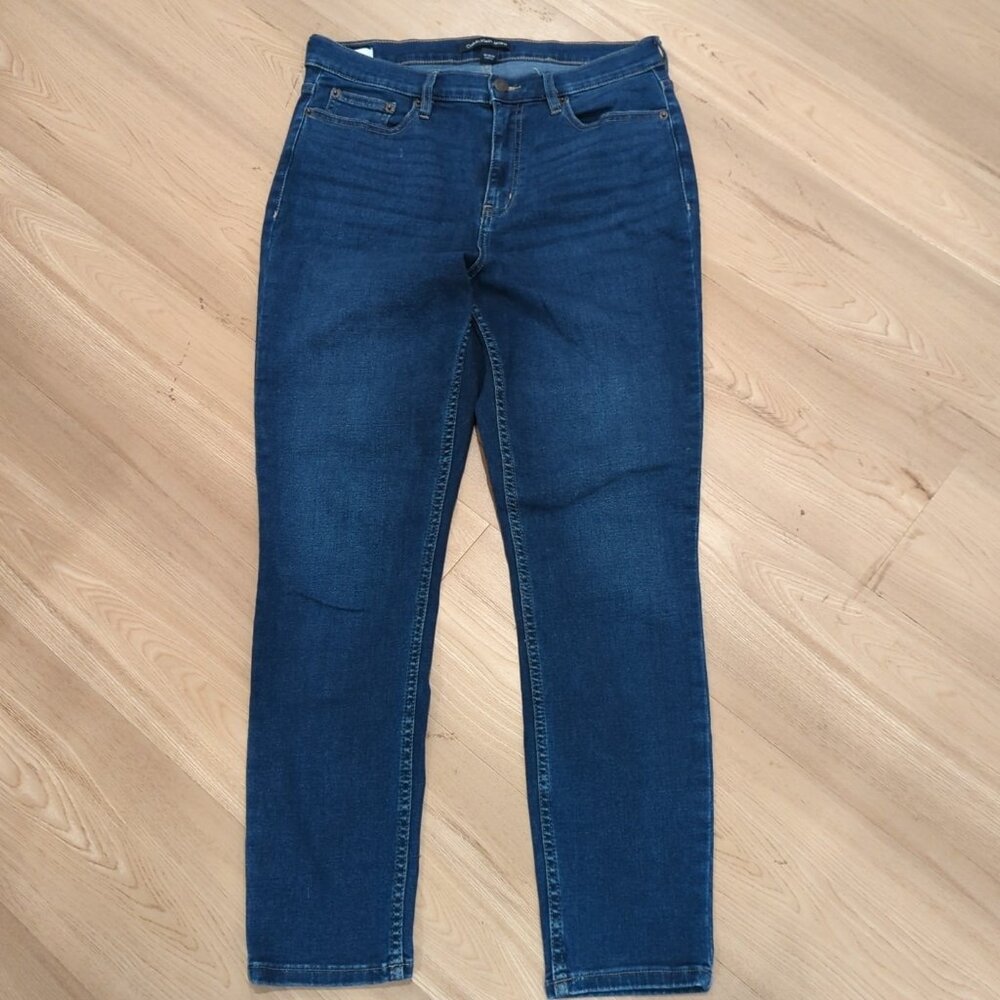 Calvin Klein Repreve Skinny Leg Denim Jeans Women's Size 12 Blue Denim Casual-lp